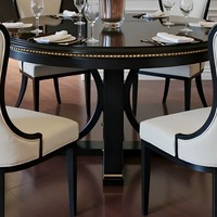 Table à manger et 6 chaises en bois massif de style néoclassique américain, luxe léger, antique français, haut de gamme, personnalisable, vente en gros