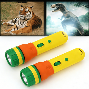 3-in-1 Dinosaurier & Tier Taschenlampe und Projektor Spielzeug für Kinder Lehrreiches Lernspielzeug mit 6 Discs 48 Bildern Gute-Nacht-Licht - Product Image 1