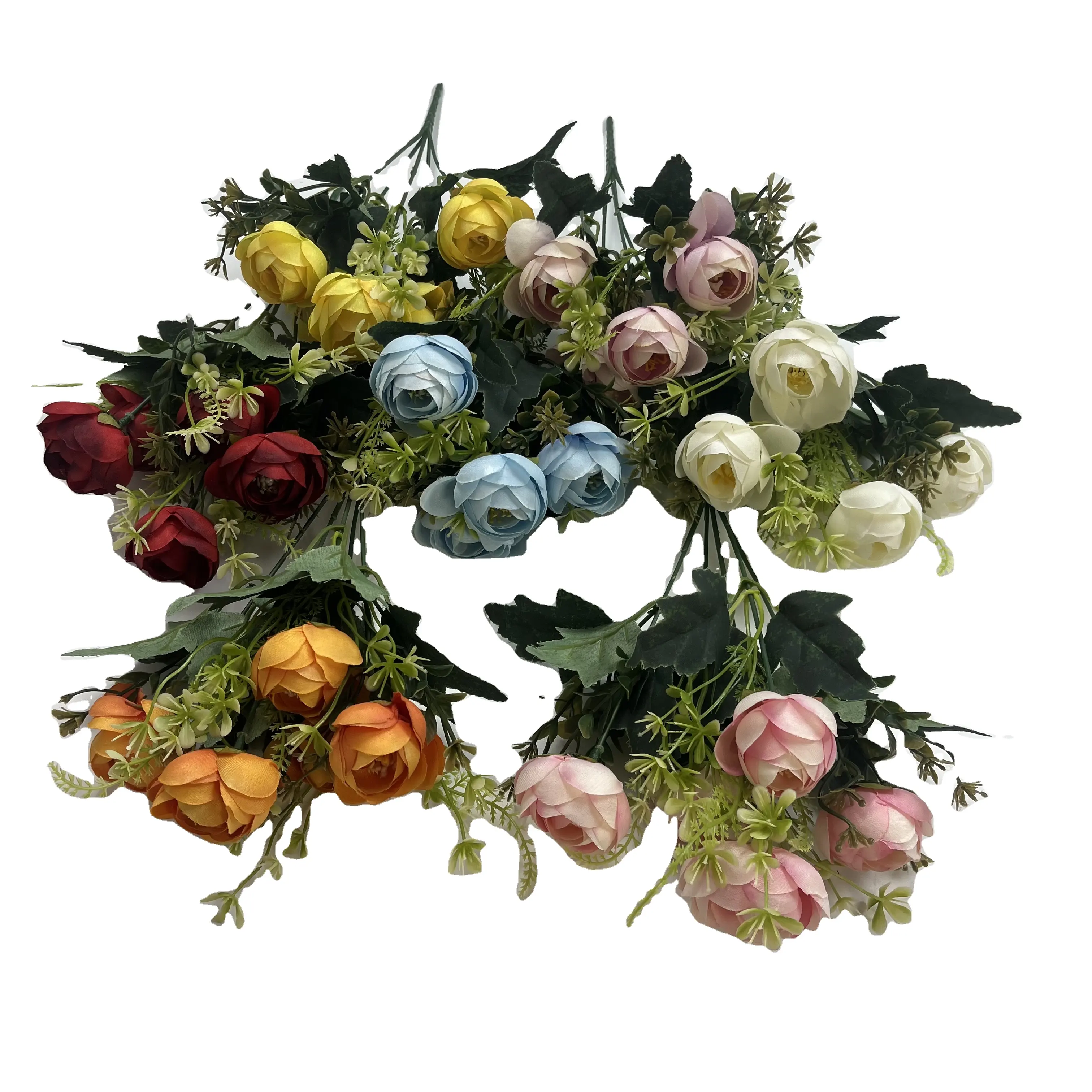 مصنع JH بالجملة 5 حفظات صغيرة من الزهور الفاخرة الملفوفة على شكل قلوب ورود زهور صناعية وردة زهرة