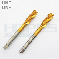 Machuelos de Rosca Helicoidal con Recubrimiento de TiN HSS M2, UNC UNF # 2- # Tamaño en pulgadas: 12 3/16, 1/4, 3/8, 1/2, 9/16, 5/8, 3/4, 7/8, 1