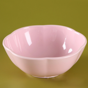 Bol en mélamine de couleur unie, écologique, en forme de fleur, petit bol pour riz et soupe - Product Image 2
