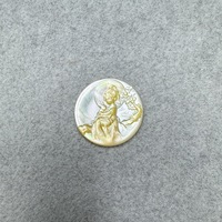 Perhiasan Mutiara Pola Mitologi Tionghoa Ukiran CNC Laris Manis, Cangkang Alami untuk Kalung & Gelang DIY
