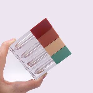 Tubes à gloss à lèvres vides roses de 5 ml du fabricant, tubes à gloss à lèvres carrés transparents avec logo personnalisé et pinceau - Product Image 6