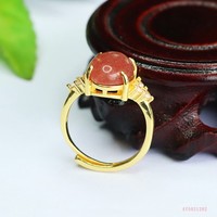 Bagues en cristal naturel Aiyu en gros, bagues en quartz fraise, bijoux élégants, avantages pour les diffusions en direct