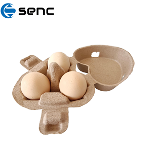 Boîte d'emballage pour œufs en forme de cœur à 3 compartiments, durable, en pulpe, personnalisable, colorée, plateau en papier biodégradable, boutique de cadeaux, marque SENC - Product Image 1