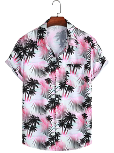 Nuevo verano con botones sin arrugas Casual manga corta bolsillo tela elástica Tropical hombres vacaciones camisa hawaiana camisa de playa - Product Image 2
