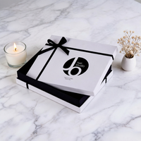 Scatola Regalo Rigida in Cartone con Coperchio e Base Personalizzati, Nastro in Raso e Fiocco, Logo Personalizzato, per Accessori per Capelli, Cosmetici e Abbigliamento