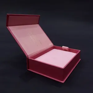 고급 솜씨 사용자 정의 로고 핑크 자석 포장 선물 상자 보석 종이 상자
