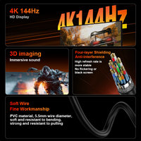 Câble DP Ult-unite UHD 4K 144Hz de haute qualité, câble vidéo CCS 1m 2m 3m 5m, prise en charge de l'emballage personnalisé