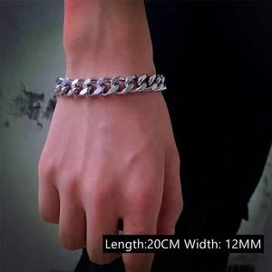 Hip Hop Fashion Bracelet <b>Men</b> Stainless Steel Jewelry Chain Bracelet Wholesale <b>Mens</b> Bracelet Cuban Chian Punk - Product Image 2
