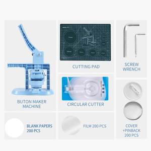 เครื่องทำป้าย DIY <span class=keywords><strong>ส</strong></span>ีฟ้า รุ่นขายดีปี <span class=keywords><strong>2022</strong></span> แบบกด-ดึง พร้อมแม่พิมพ์สองแบบ (25/32 มม.) ชุดเมนู - Product Image 6