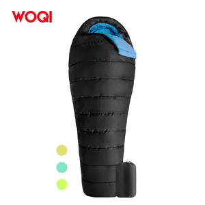 WOQI Sac de couchage momie pour le camping pour adultes 3 saisons temps chaud et frais-été printemps automne léger étanche