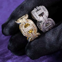 Bague Hip Hop pour Homme en Argent Sterling 925 avec Moissanite VVS Couleur D, style Bling, à grappes de baguettes Mariner, passe le testeur de diamant GRA