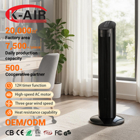 Ventilateur tour silencieux intelligent à commande par application et PC, 3 modes, 3 vitesses, en plastique, pour chambre à coucher, sûr pour les enfants