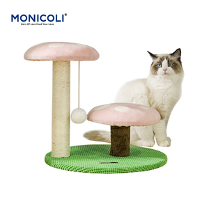 High Quality Modern Pet Interactive Toys Small Wall Climbing Frame Scratcher Wood Mushroom Cat Tree House