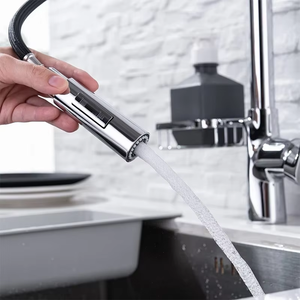 Moderne Roestvrijstalen Enkele Hendel Handvat Keuken Mixer Keramische Plank Verchroomd Pull Sproeier Waterkraan Voor Hotel Badkamer - Product Image 2