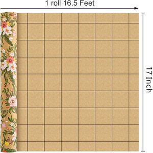 Kraft Wildflower <b>Wrapping</b> <b>Paper</b> 17 Inch X 16.5 Feet Pink <b>White</b> Floral Gift Wrap For Birthday Girl - Product Image 4