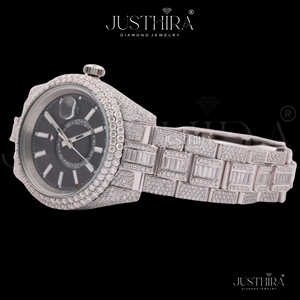 Best Quality Stylish Moissanite Diamond Quartz <b>Watch</b> Women Bracelet Style Crystal <b>Waterproof</b> <b>Watch</b> Available At Best Price - Product Image 2