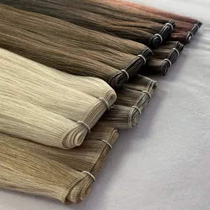 Qianshunfa — Extensions de cheveux naturels russes, accessoire de coiffure à simple trame, prix d'usine, nouveau produit 2022