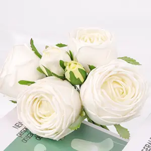 Искусственные цветы D141, букет из шести роз на ощупь, латексные розы, Калла, лилия, свадебный букет, декоративный цветочный букет для свадьбы