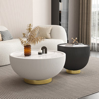 Table basse à panneau rock lumineuse luxe moderne minimaliste nordique salon petit appartement table basse ronde