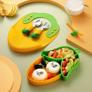 Plato de Silicona de Grado Alimenticio para Niños, Resistente a Altas Temperaturas, Diseño de Maíz, Juego de Vajilla - Product Image 3
