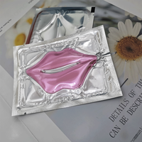 Feuille de masque à lèvres en collagène, emballage personnalisé, masque à lèvres, patchs, hydratant, anti-rides, gel de soins pour les lèvres, cristal rose, or 24K, pièces