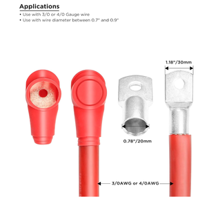 Couvercles de bornes en Silicone pour goujon de batterie d'alternateur et bloc de jonction convient aux capuchons de bornes 3/0AWG à 4/0AWG - Product Image 3