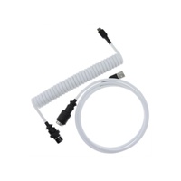 Câble de clavier enroulé coloré USB-A vers USB-C mâle avec connecteur détachable de style aviateur pour claviers mécaniques de bureau à domicile
