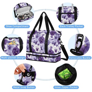 Hawaiian Lifestyle Custom Fashion Leopard Design Travel Foldable Bags Lightweight Large Sport Duffel Bag With Makeup Pouch - Product Image 6