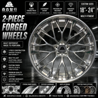 Jantes forgées sur mesure de 18 à 24 pouces, 2 pièces, entièrement polies, en aluminium 6061-T6, pour voitures de luxe