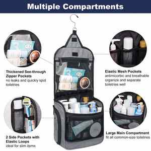 Bolsa de Aseo Colgante Grande con Múltiples Compartimentos, Bolsa de Joyería de Calidad Premium, Organizador de Cosméticos y Artículos de Aseo - Product Image 3