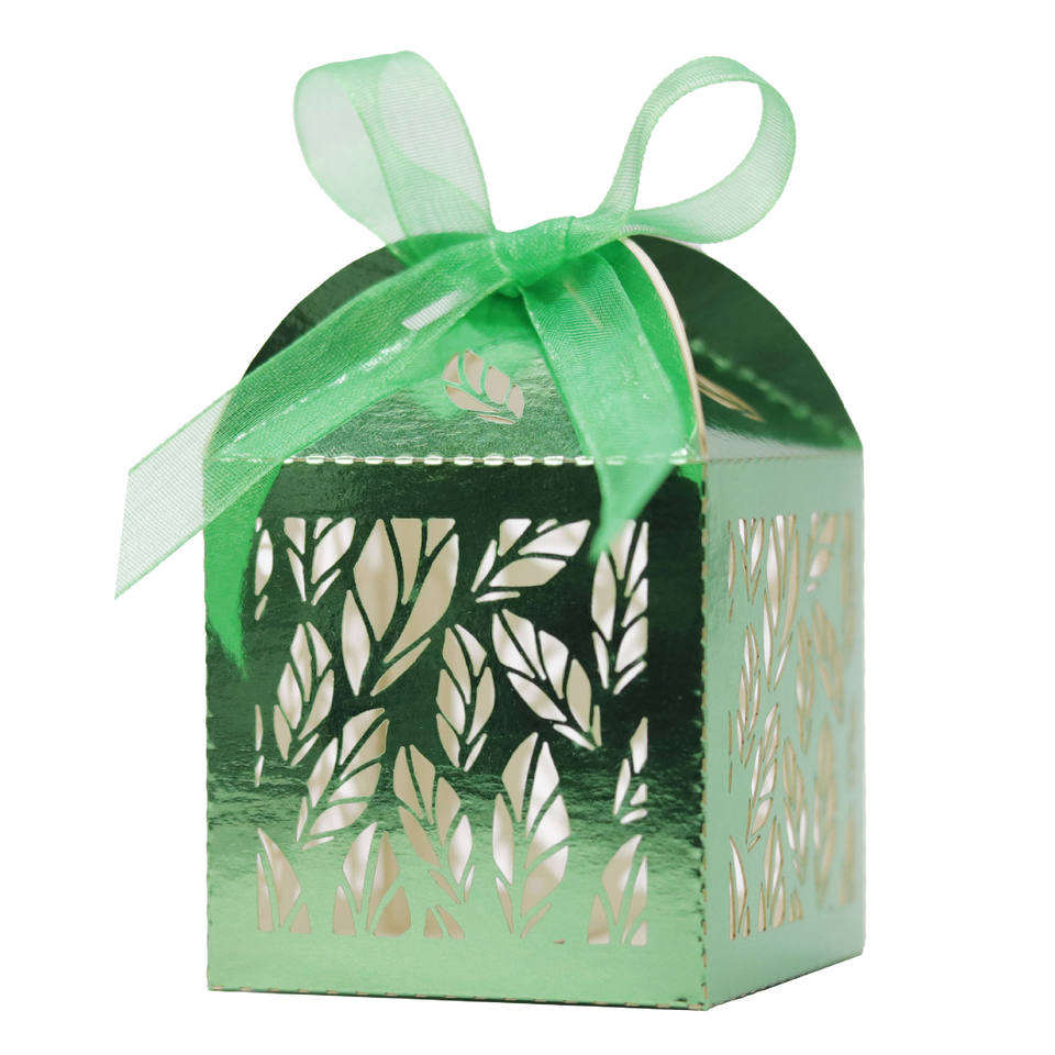 Pearl Paper Hollow-out Ribbon Wedding Birthday Candy Boxes Festive ...