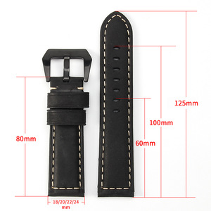 Fit Bos Dahai Pena Strap <strong>Leather</strong> Men <strong>PAM</strong> 111 441 Frosted Crazy Horse <strong>Leather</strong> 18 20 22 24mm - Product Image 4