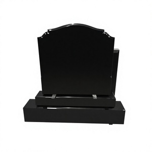 Pierres tombales en granit noir absolu indien, monuments commémoratifs, dalles épaisses polies, garantie américaine d'un an, conception de modèle 3D - Product Image 1
