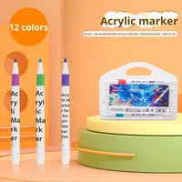 Acrylique DIY Aquarelle Stylo Ensemble 60/80 Couleur Opaque Peinture Stylo pour Art Étudiants Empilable Marqueur Stylo Plastique pour Peinture