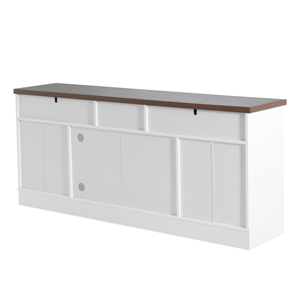 Modern <b>White</b> TV Cabinet 67" Width TV Stand with Doors & Storage Drawers Adjustable <b>Shelves</b> for Living Room - Product Image 5