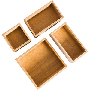 Caja de almacenamiento de bambú para escritorio, organizador de 5 compartimentos para escritorio de oficina con portalápices, clips y soporte para cinta, forma rectangular - Product Image 5