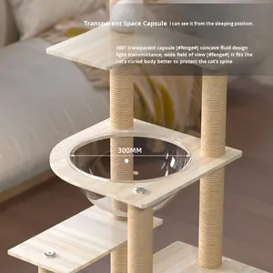 Vente directe d'usine haut de gamme intégré grand chat luxe Double espace Capsule chat maison moderne vente chaude chat escalade - Product Image 4