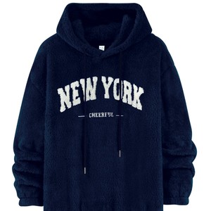 Sweat-shirt à capuche épais pour homme New York Cheerful avec poche, respirant et décontracté pour les loisirs - Product Image 3