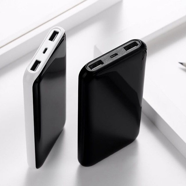 Portable Ultra Slim 10000mAh 10W Power Bank Double USB Outputs Micro USB Input LCD Display GaN Tech-Cute Design Universal