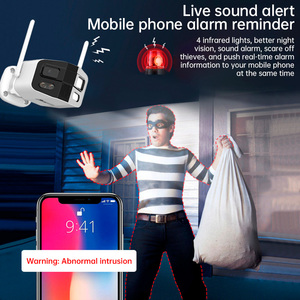 KERUI 리얼 4MP 투야 와이파이 카메라 180 °   광각 네트워크 카메라 듀얼 렌즈 인체 감지 홈 보안 감시 풀 컬러 - Product Image 3