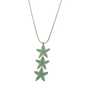 Fashion Pendant Necklace 316L Stainless Steel PVD Gold Plating <b>Star</b> <b>Design</b> Long Chain Statement Jewelry - Product Image 2
