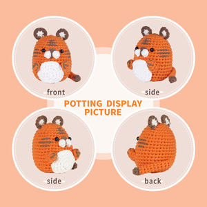 Soporte de personalización Animal Crochet <span class=keywords><strong>Kit</strong></span> de ganchillo para principiantes Mini Tigre Crochet Starter <span class=keywords><strong>Kit</strong></span> con video - Product Image 6