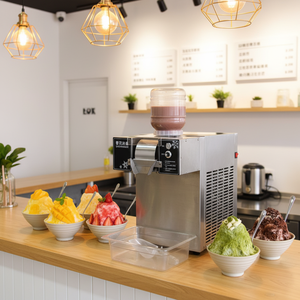 Nueva Máquina de Hielo Raspado de Acero Inoxidable de 750W con 5 Sabores, Totalmente Automática, Consistente, de 1200W, de un Solo Tambor, para Hielo en Copos, Segura para Comida Rápida - Product Image 3