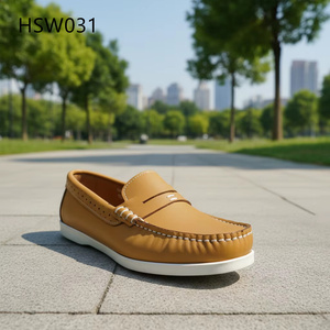 HY, Chaussures <span class=keywords><strong>bateau</strong></span> pour hommes en cuir de vache naturel authentique, couleur jaune, pratiques pour le quotidien, faciles à enfiler et à retirer, HSW031 - Product Image 5