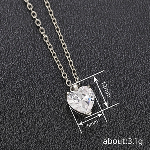 Collana con ciondolo a forma di cuore romantico per donna, gioielli minimalisti per l'uso quotidiano - Product Image 4