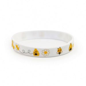 Bracelet en silicone souvenirs Journée de la Abeille, motif abeille et nid d'abeille, cadeau pour enfants, idéal pour les fêtes, en stock, prix usine - Product Image 6