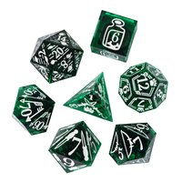 Ensemble de dés RPG polyédriques personnalisés en résine, 7 pièces, faits à la main, motif d'armes de Ranger, thème Dragons et Donjons, taille standard pour