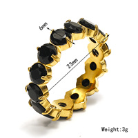 Bague de luxe INS transfrontalière haut de gamme en zircone multicolore pour femme, en acier inoxydable plaqué or 18 carats, tendance et polyvalente pour le quotidien